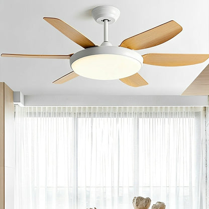 Modern Scandinavian Ceiling Fan with Full - Spectrum LED Light - Flyachilles