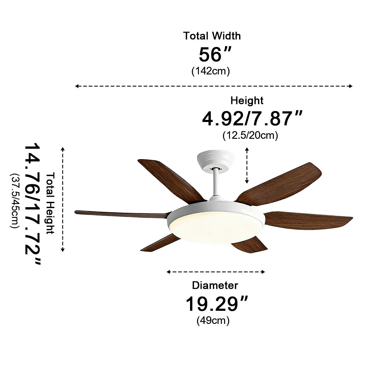 Modern Scandinavian Ceiling Fan with Full - Spectrum LED Light - Flyachilles
