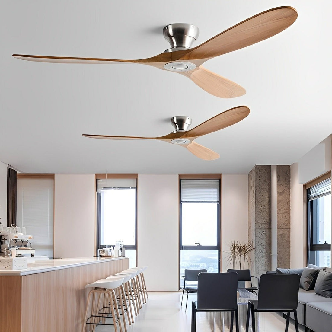 Modern Scandinavian Wood DC Motor Reverse Ceiling Fan - Flyachilles