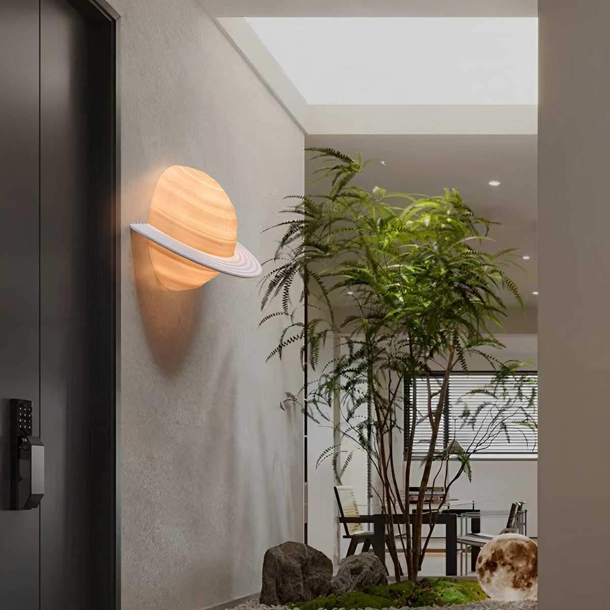 indoor plant wall sconces Modern Semicircle Saturn 3D Planet LED Indoor Wall Scone Light Wall Lamp Bedroom Hardwired / Standard / 11.81 ''