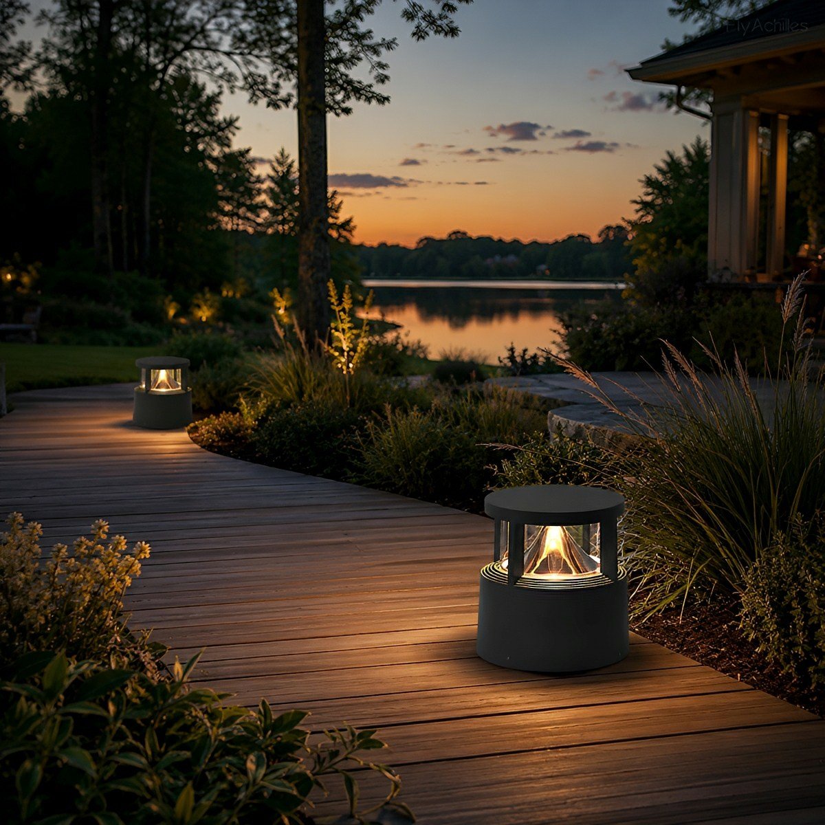 Modern Simple Outdoor Waterproof Pillar Lights Metal Aluminum Post Lights - Flyachilles