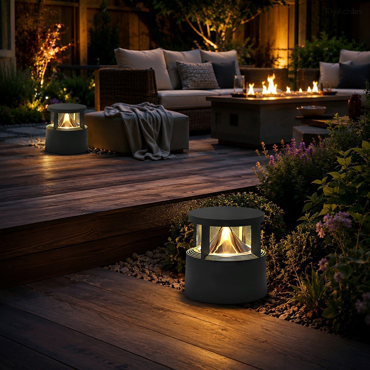 Modern Simple Outdoor Waterproof Pillar Lights Metal Aluminum Post Lights - Flyachilles
