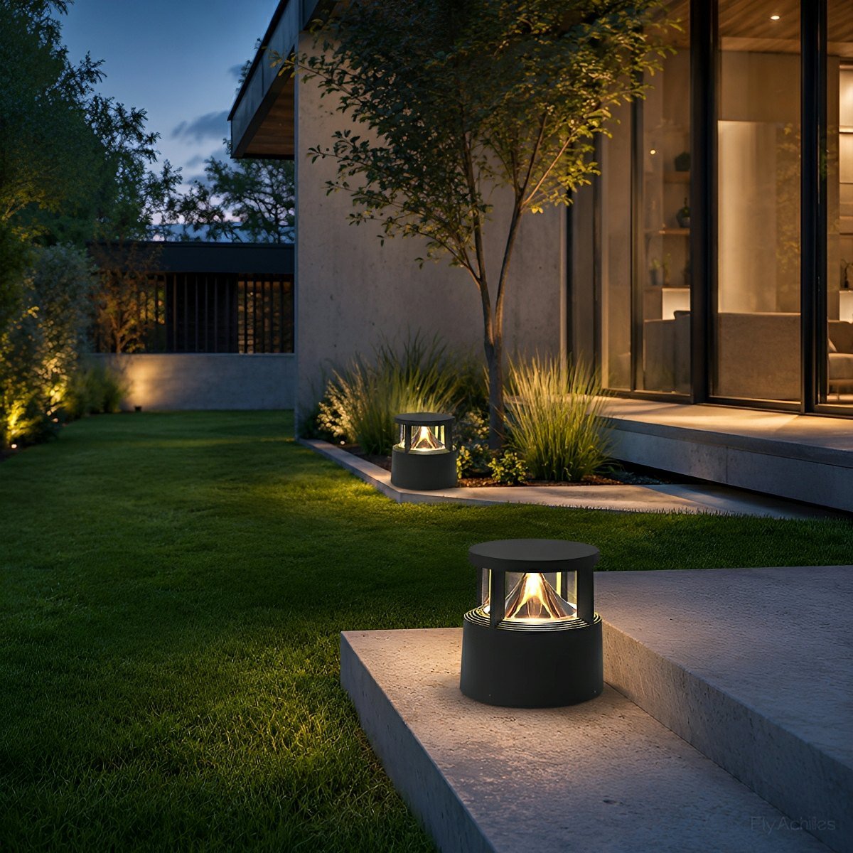 Modern Simple Outdoor Waterproof Pillar Lights Metal Aluminum Post Lights - Flyachilles