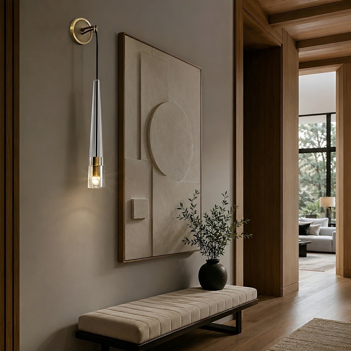 Modern Slim Conical Crystal LED Wall Sconce - Flyachilles