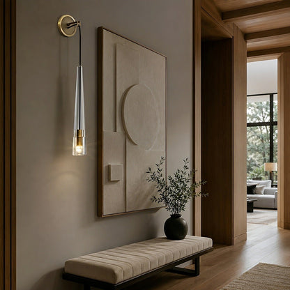 Modern Slim Conical Crystal LED Wall Sconce - Flyachilles
