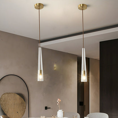 Modern Slim Conical Crystal Pendant Light - Flyachilles