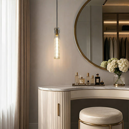 Modern Slim Cylindrical Crystal LED Pendant Light - Flyachilles