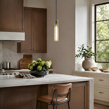 Modern Slim Cylindrical Crystal LED Pendant Light - Flyachilles