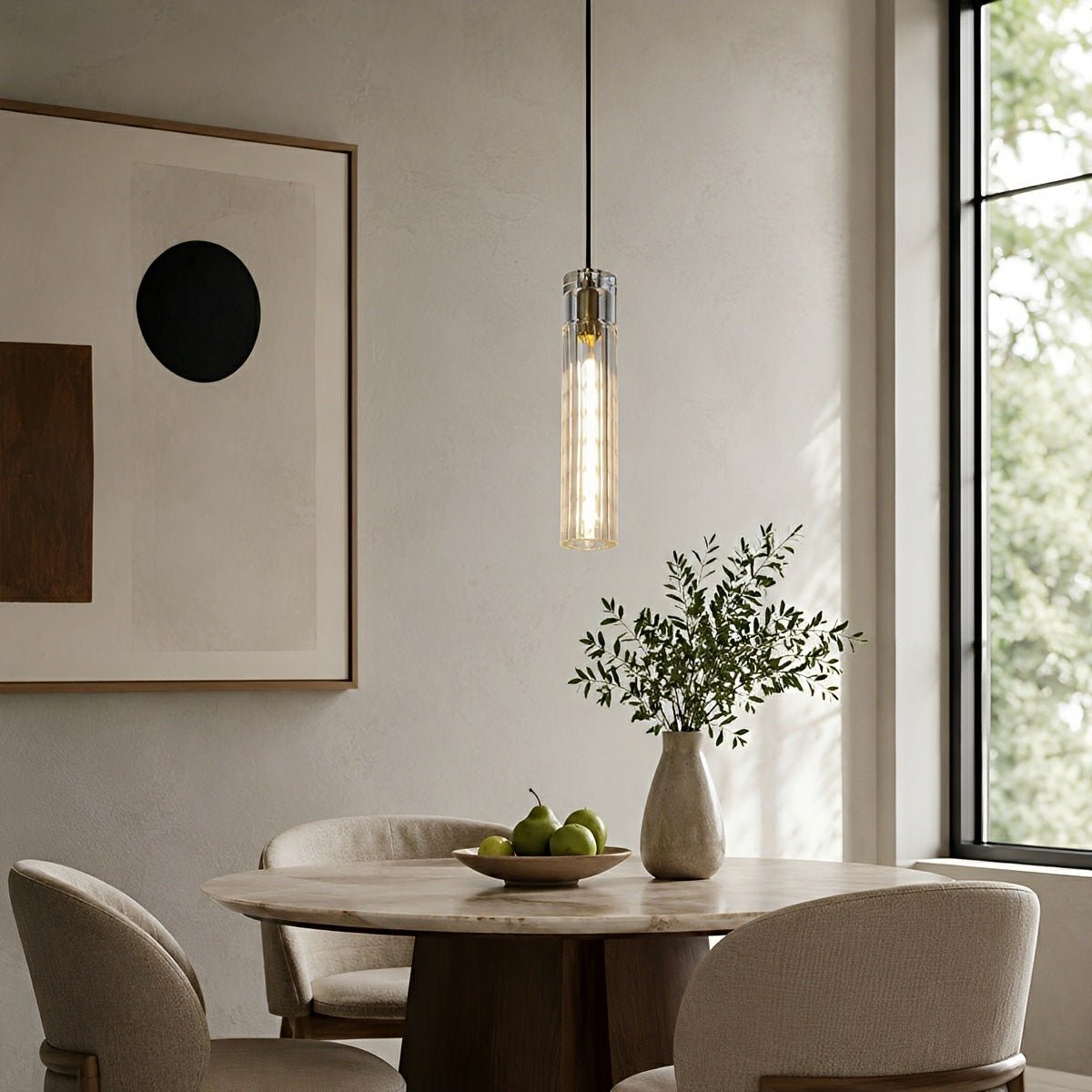 Modern Slim Cylindrical Crystal LED Pendant Light - Flyachilles