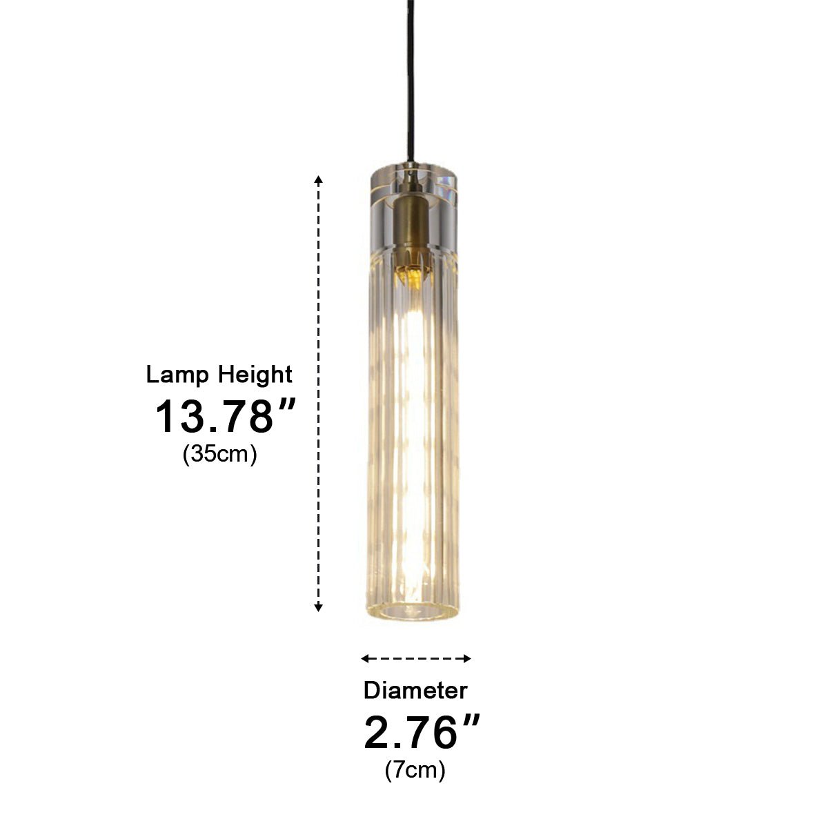 Modern Slim Cylindrical Crystal LED Pendant Light - Flyachilles