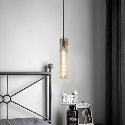 Modern Slim Cylindrical Crystal LED Pendant Light - Flyachilles