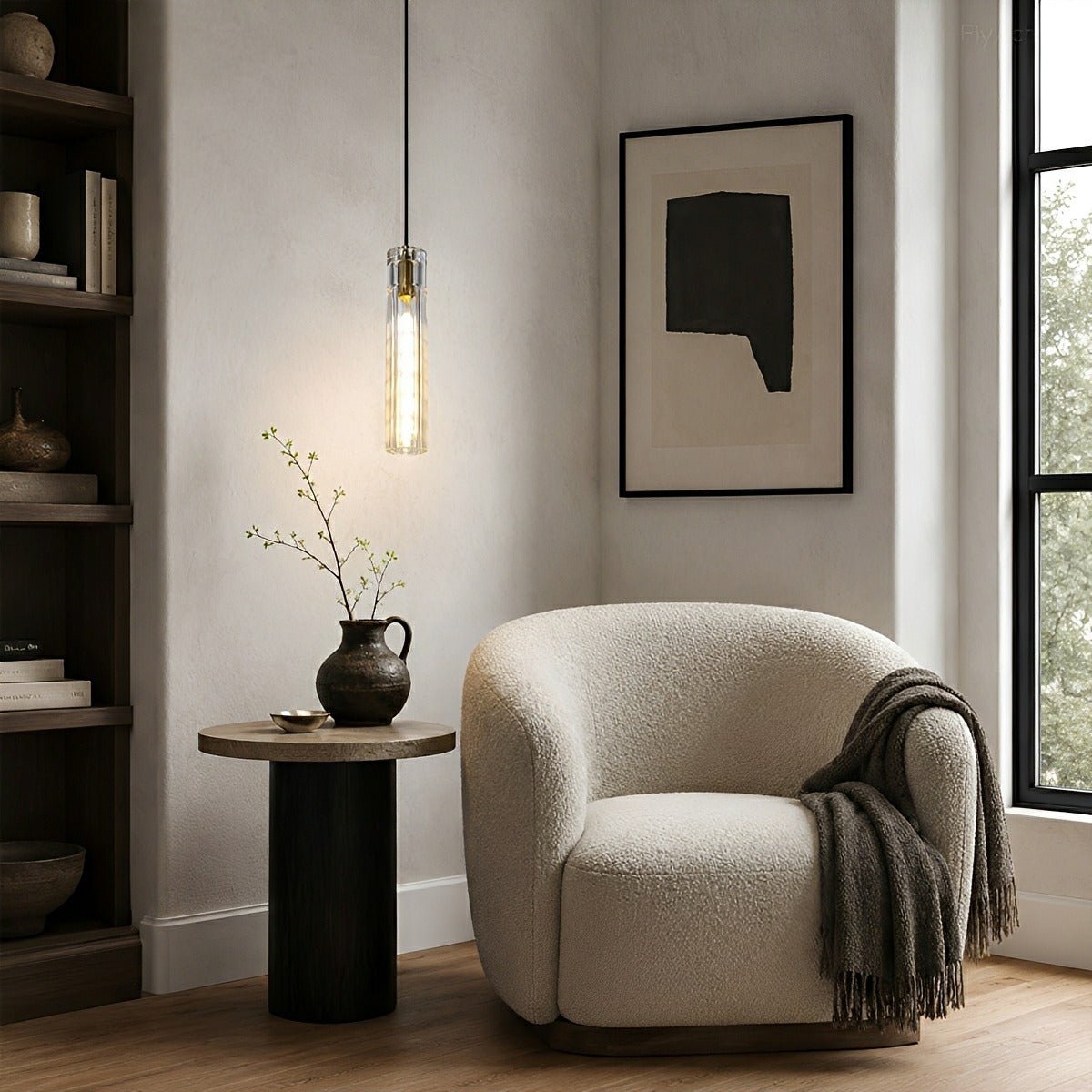 Modern Slim Cylindrical Crystal LED Pendant Light - Flyachilles