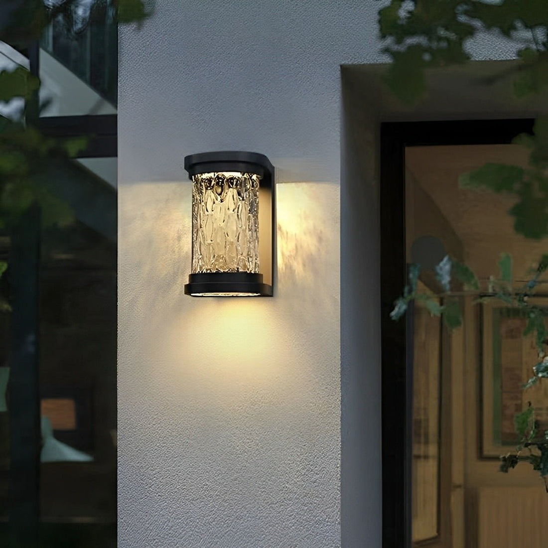 Modern Solar Waterproof Stainless Steel Water Glass Outdoor LED Porch Wall Lights - Flyachilles