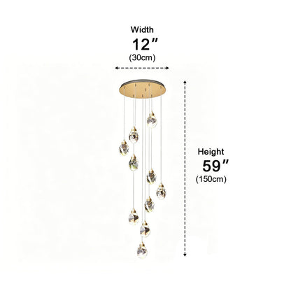 Modern Spiral Crystal Droplets Staircase Chandelier Modern Spiral Crystal Staircase Chandelier - Flyachilles