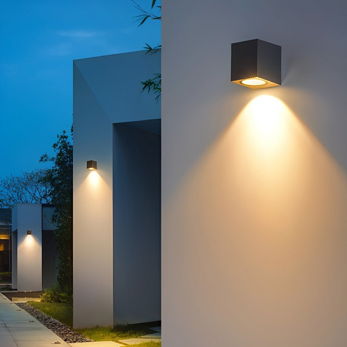 Modern Square Outdoor Waterproof Wall Washer Double Light - Flyachilles