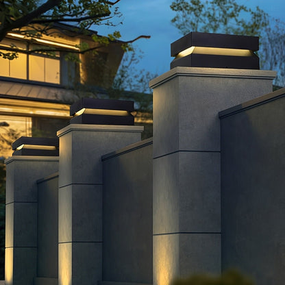 Modern Square Waterproof Black Outdoor Post Lights - Flyachilles
