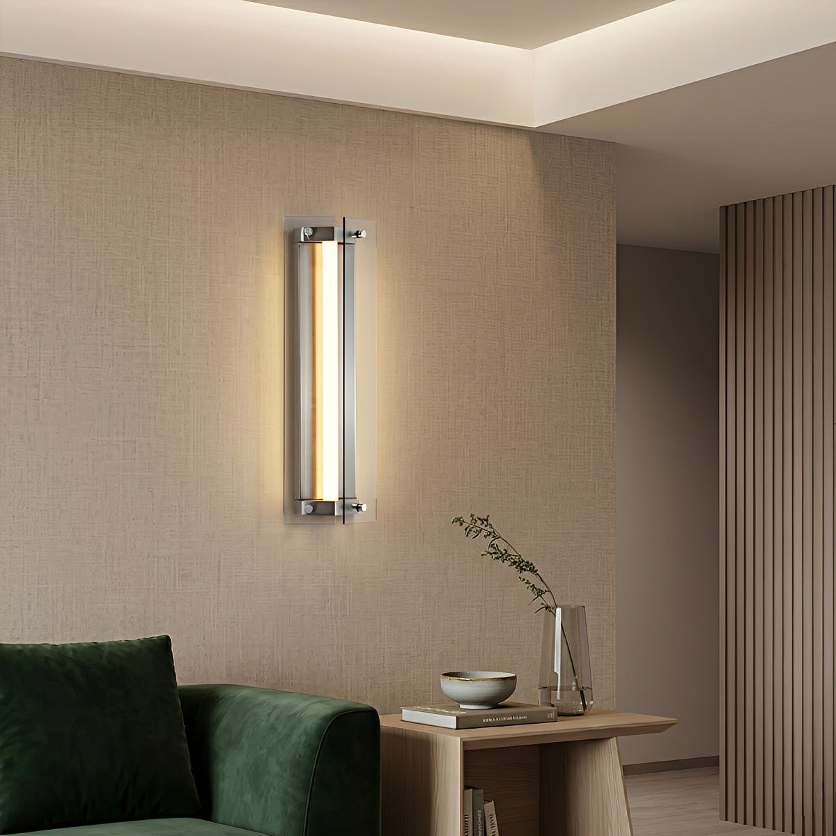 Modern Vertical Glass LED Wall Sconce - Flyachilles