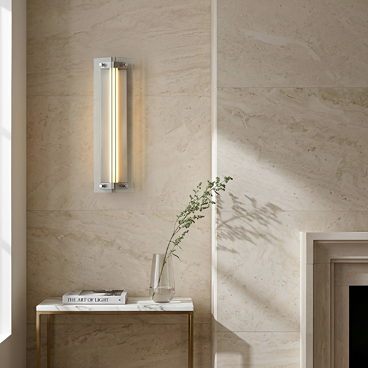 Modern Vertical Glass LED Wall Sconce - Flyachilles