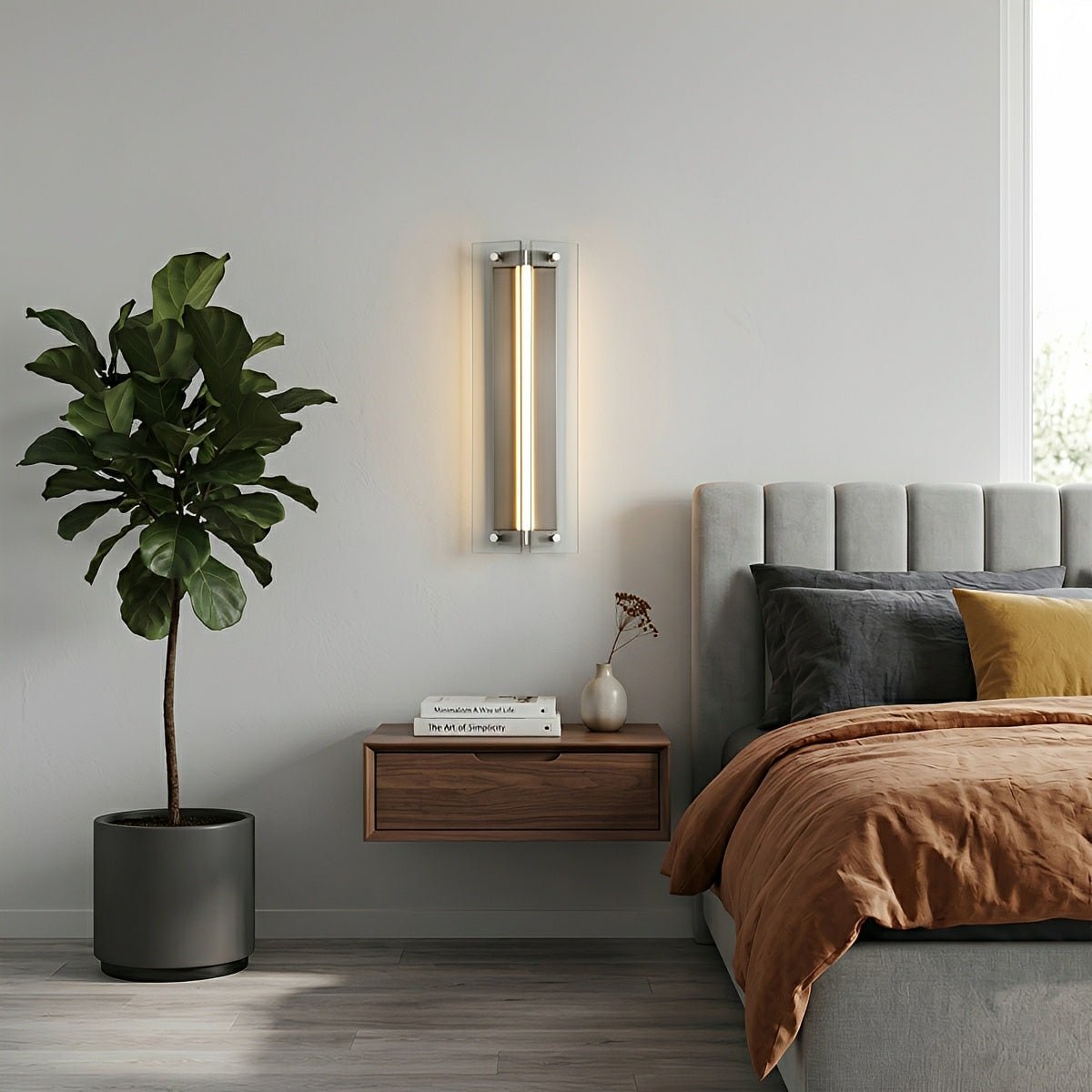 Modern Vertical Glass LED Wall Sconce - Flyachilles