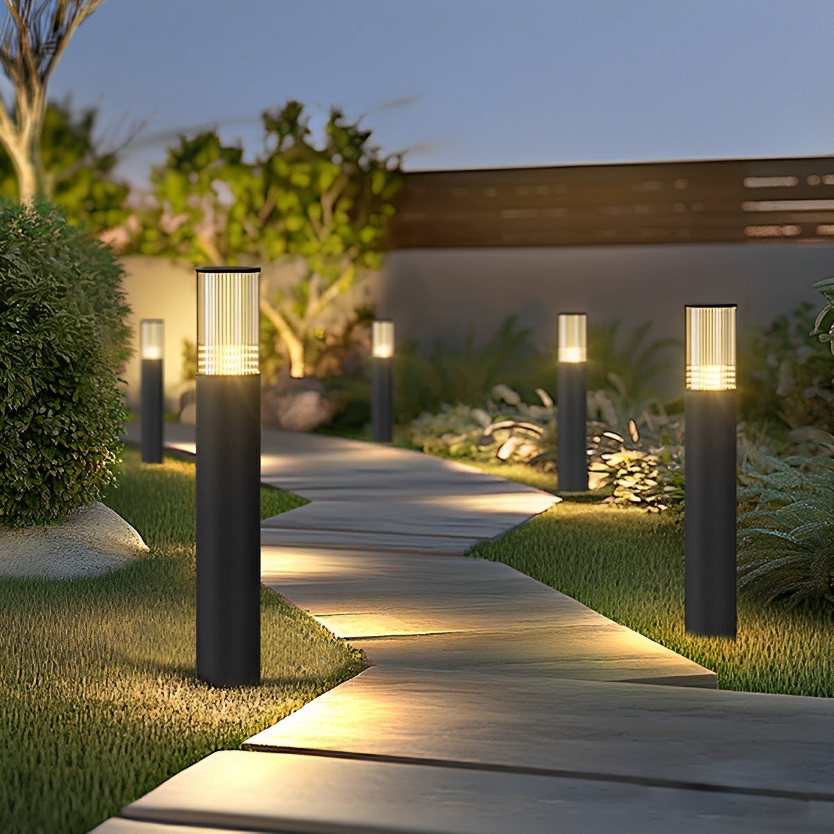 Modern Waterproof Cylinder Outdoor Garden LED Lawn Pillar Lights - Flyachilles