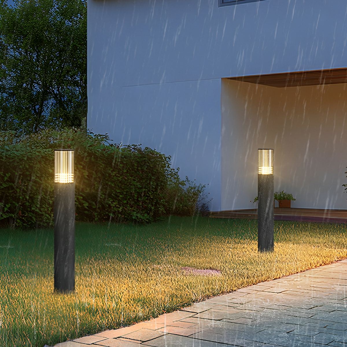 Modern Waterproof Cylinder Outdoor Garden LED Lawn Pillar Lights - Flyachilles