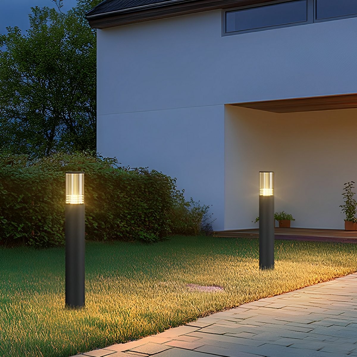 Modern Waterproof Cylinder Outdoor Garden LED Lawn Pillar Lights - Flyachilles