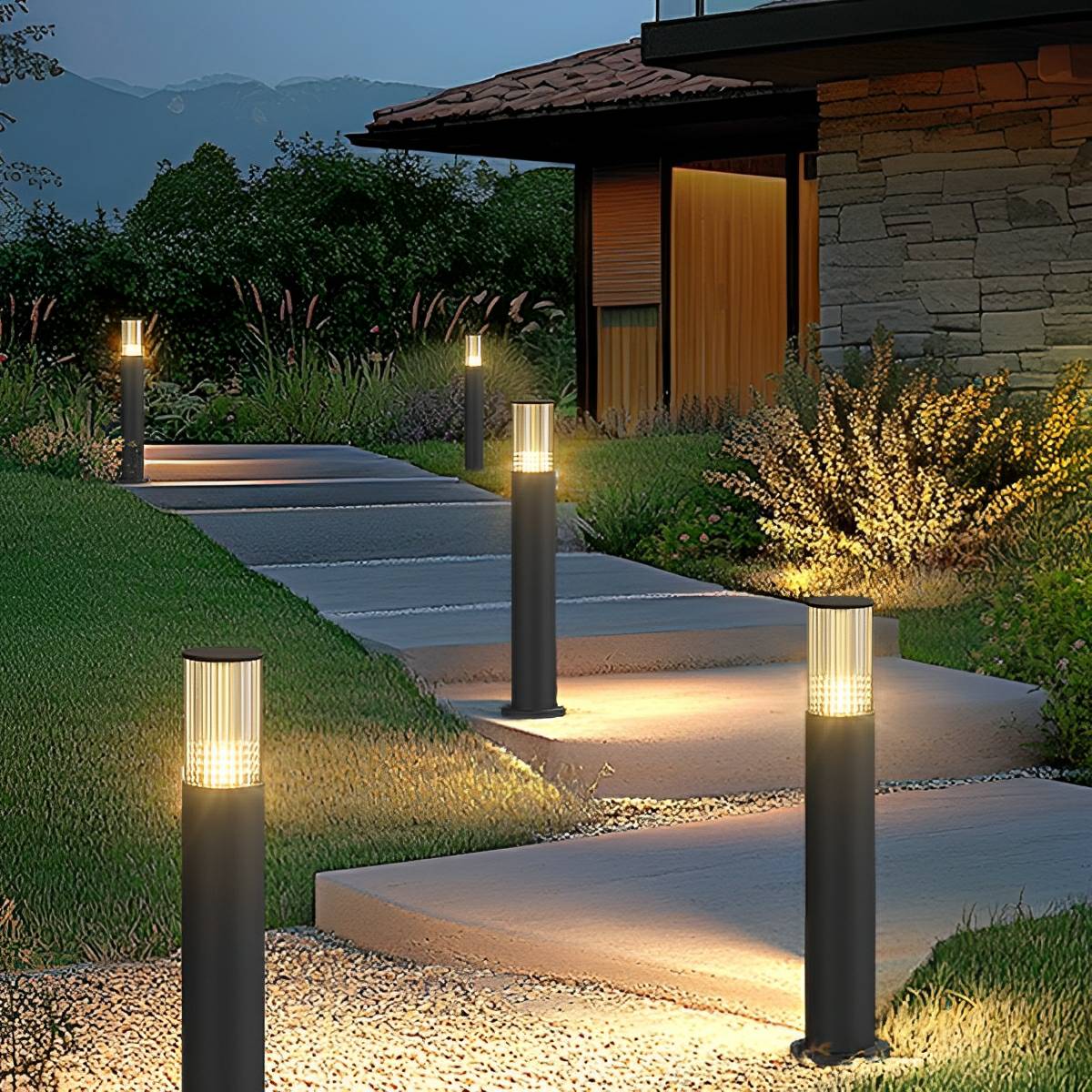 Modern Waterproof Cylinder Outdoor Garden LED Lawn Pillar Lights - Flyachilles