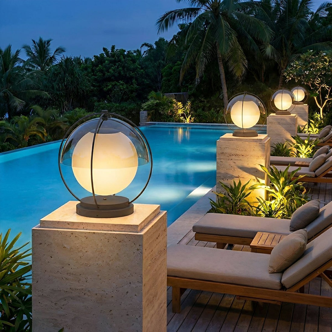 Modern Waterproof Globe Planet LED Outdoor Post Lights - Flyachilles