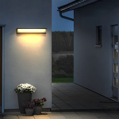 Modern Waterproof LED Outdoor Long Strip Wall Fixture Lamp Solar Wall Sconce Lighting - Flyachilles