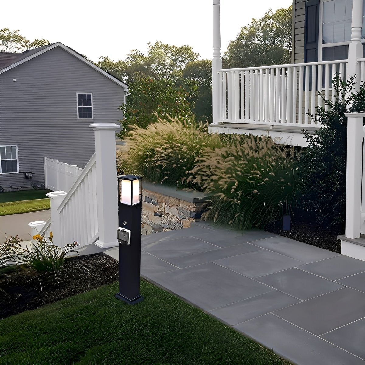 Modern Waterproof Outdoor LED Landscape Path Lights with Socket Charging Station - Flyachilles
