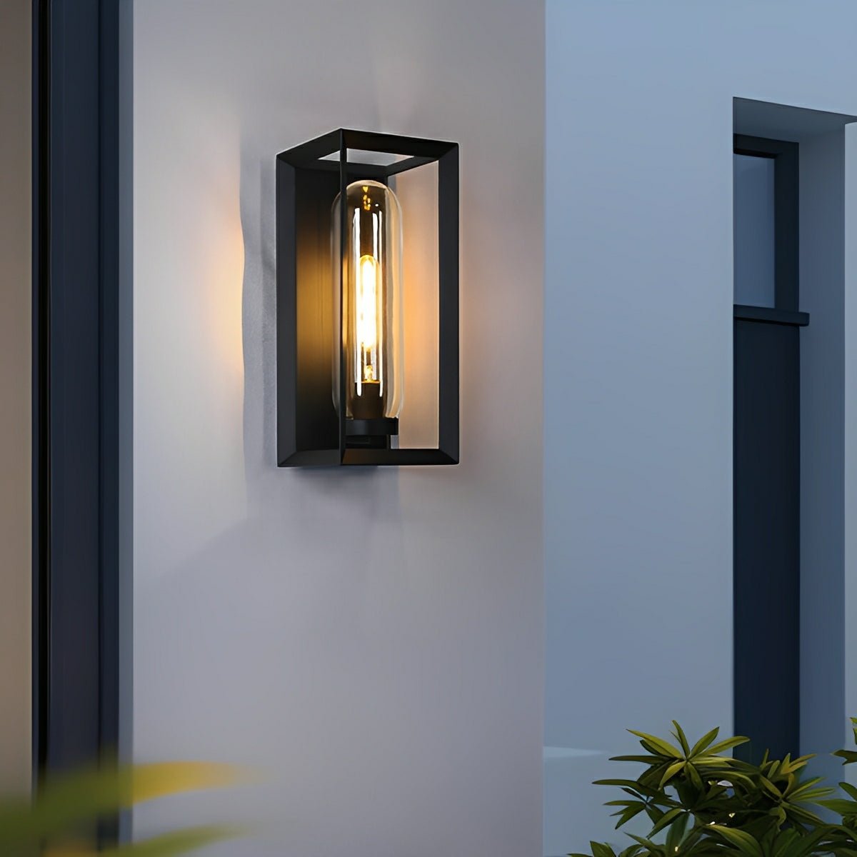 Modern Waterproof Rectangular Glass - Lampshade Outdoor LED Porch Wall Lights - Flyachilles