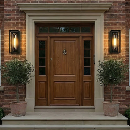 Modern Waterproof Rectangular Glass - Lampshade Outdoor LED Porch Wall Lights - Flyachilles