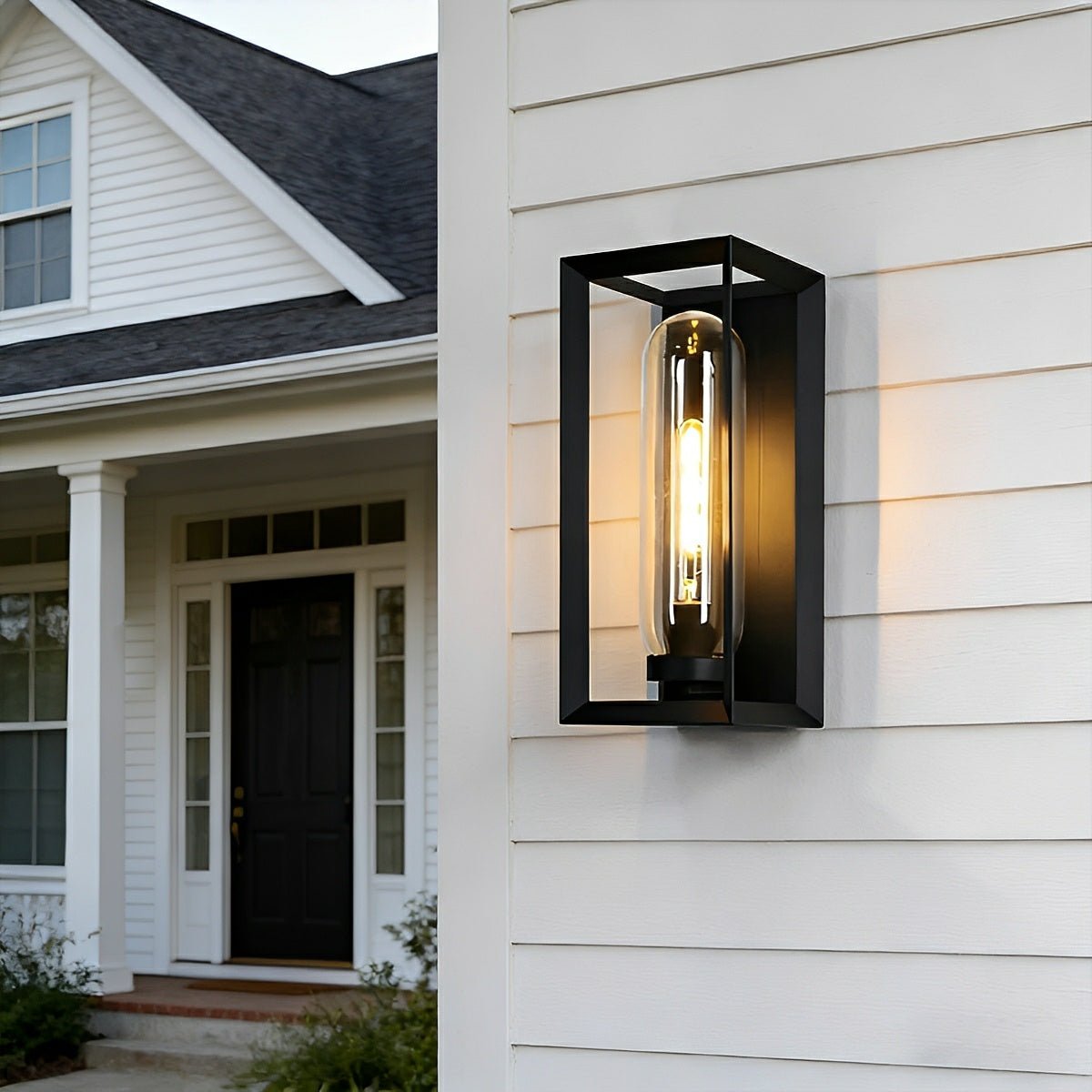 Modern Waterproof Rectangular Glass - Lampshade Outdoor LED Porch Wall Lights - Flyachilles