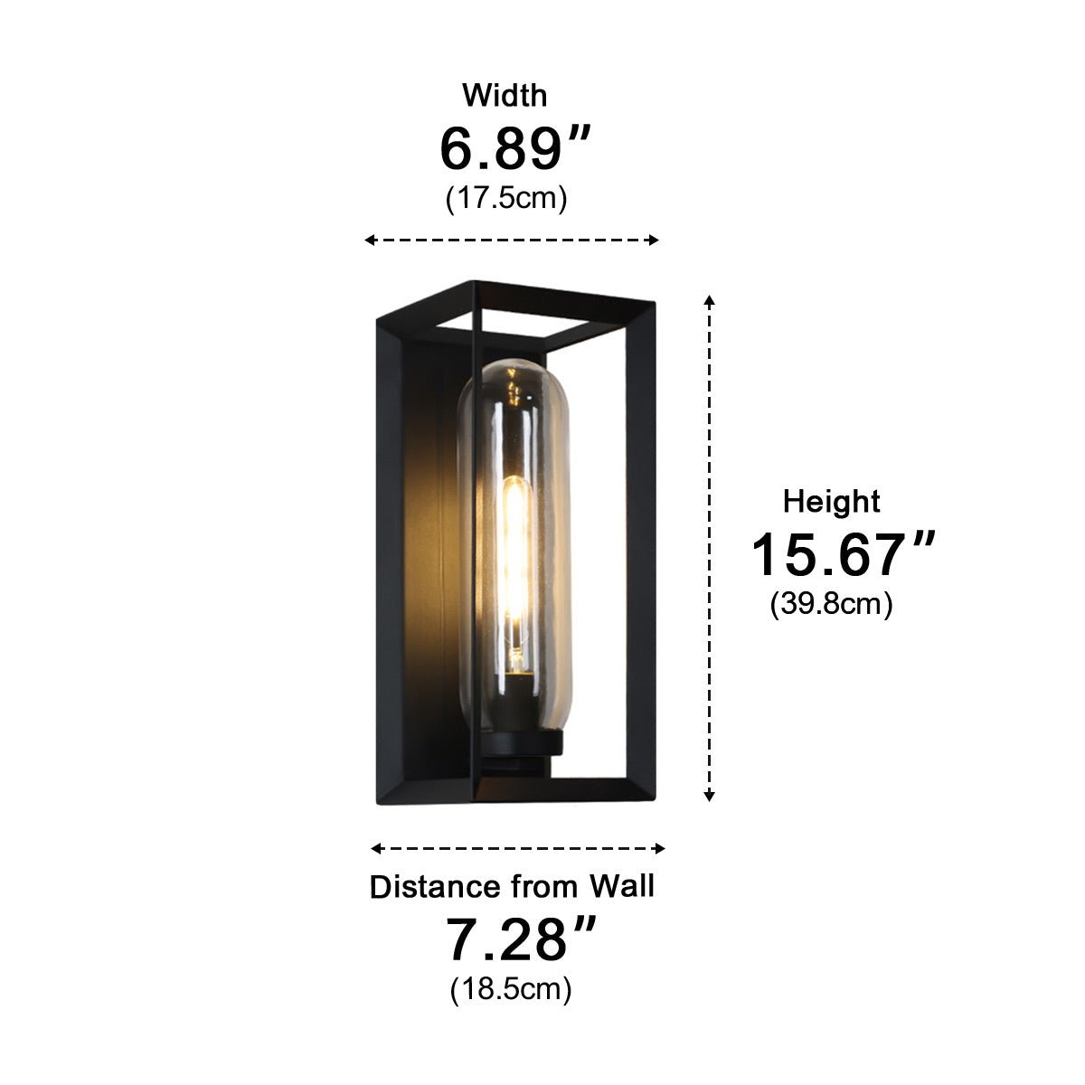 Modern Waterproof Rectangular Glass - Lampshade Outdoor LED Porch Wall Lights - Flyachilles