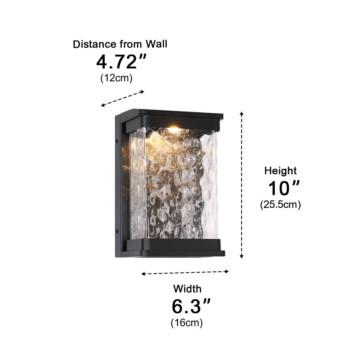 Modern Waterproof Rectangular Water Waves Outdoor LED Porch Wall Lights - Flyachilles