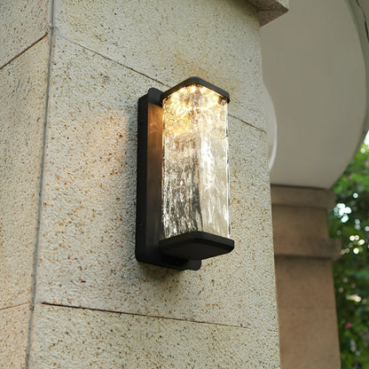 Modern Waterproof Rectangular Water Waves Outdoor LED Porch Wall Lights - Flyachilles