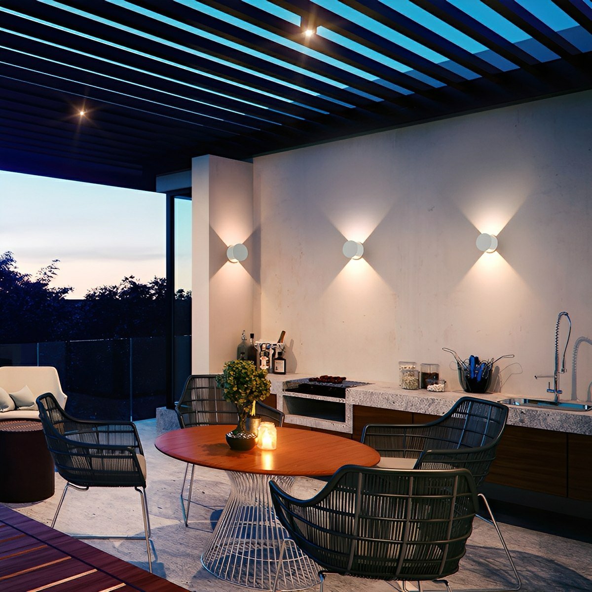 Modern Waterproof Round Up and Down Lights LED Wall Lights - Flyachilles