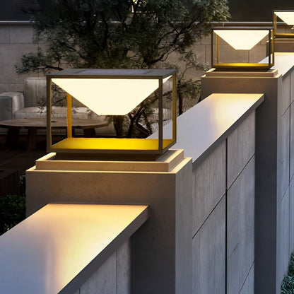Modern Waterproof Solar Square Mountain LED Outdoor Post Lights - Flyachilles
