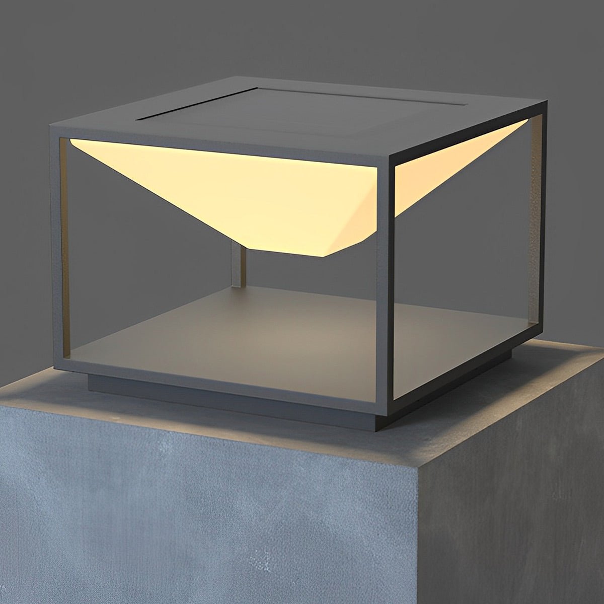 Modern Waterproof Solar Square Mountain LED Outdoor Post Lights - Flyachilles