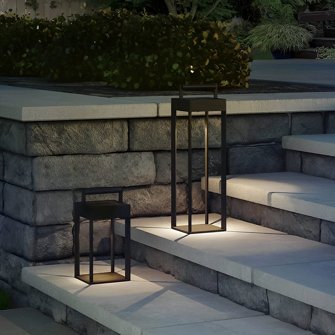 Modern Waterproof Solar&amp;Rechargeable Rectangular LED Outdoor Floor Lamp - Flyachilles