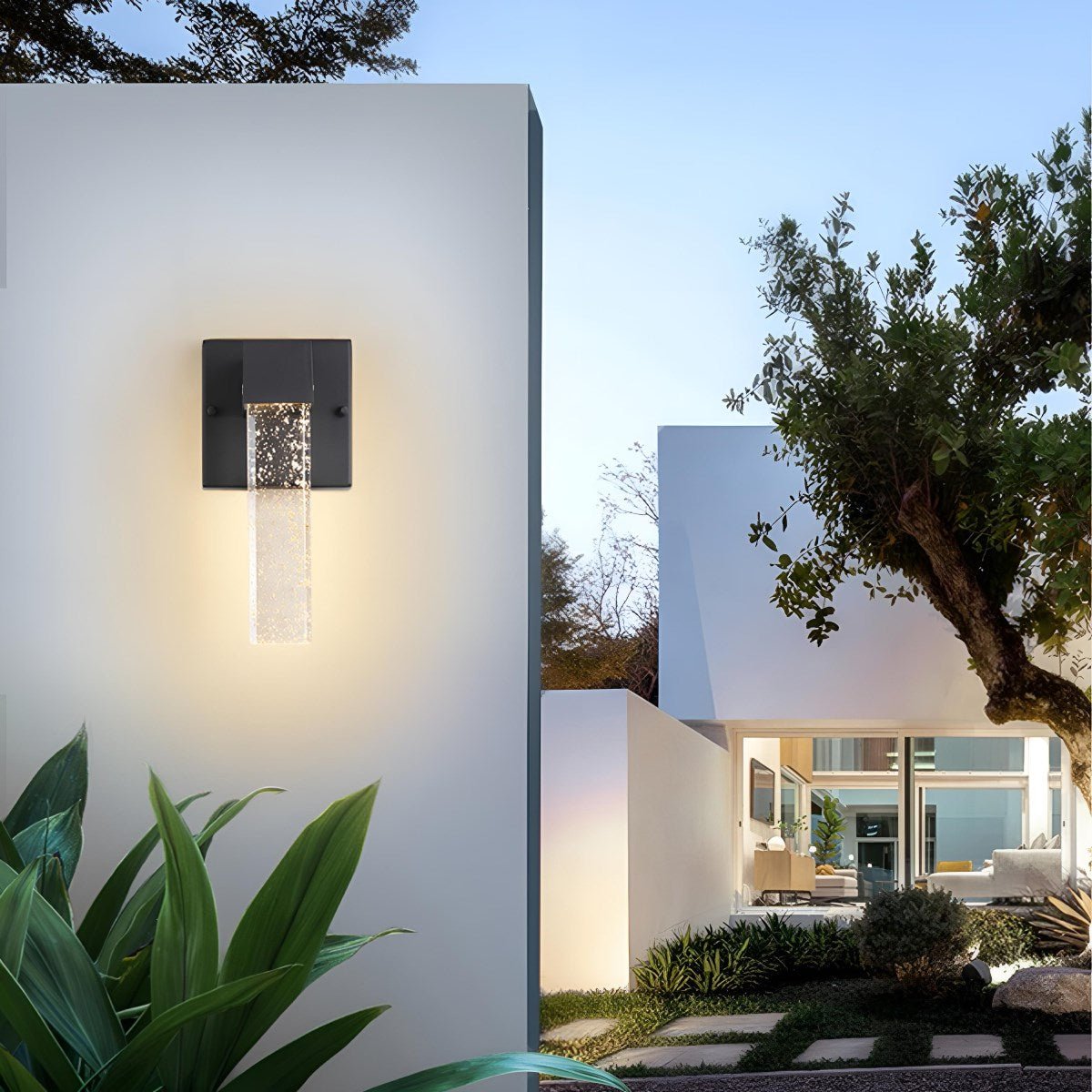Modern Waterproof Square Long Strip Crystal LED Outdoor Wall Light - Flyachilles
