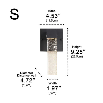 Modern Waterproof Square Long Strip Crystal LED Outdoor Wall Light - Flyachilles