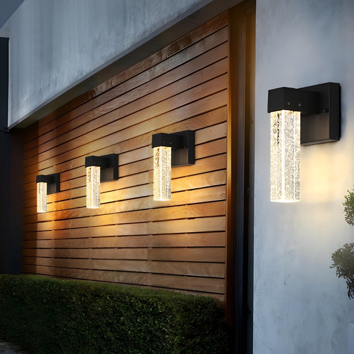 Modern Waterproof Square Long Strip Crystal LED Outdoor Wall Light - Flyachilles