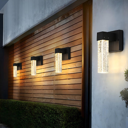 Modern Waterproof Square Long Strip Crystal LED Outdoor Wall Light - Flyachilles