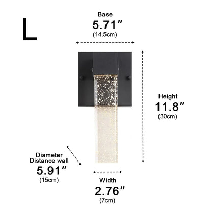 Modern Waterproof Square Long Strip Crystal LED Outdoor Wall Light - Flyachilles