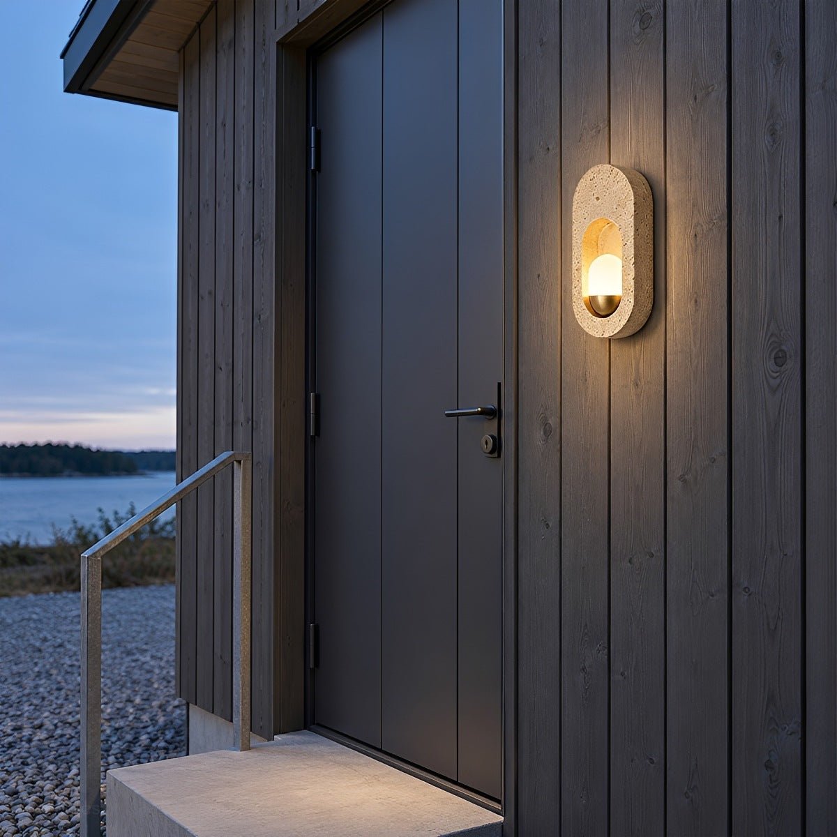 Modern Waterproof Travertine LED Outdoor Wall Light - Flyachilles