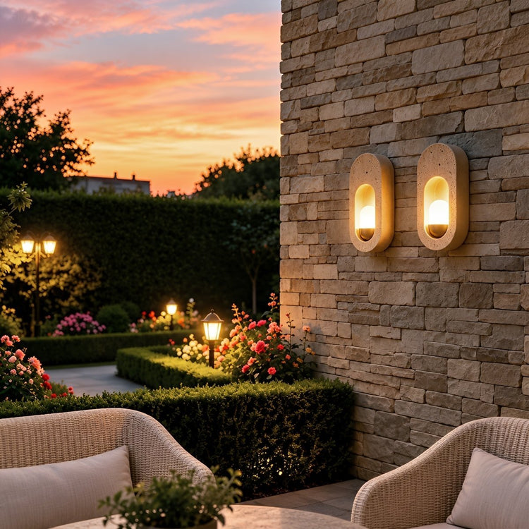 Modern Waterproof Travertine LED Outdoor Wall Light - Flyachilles