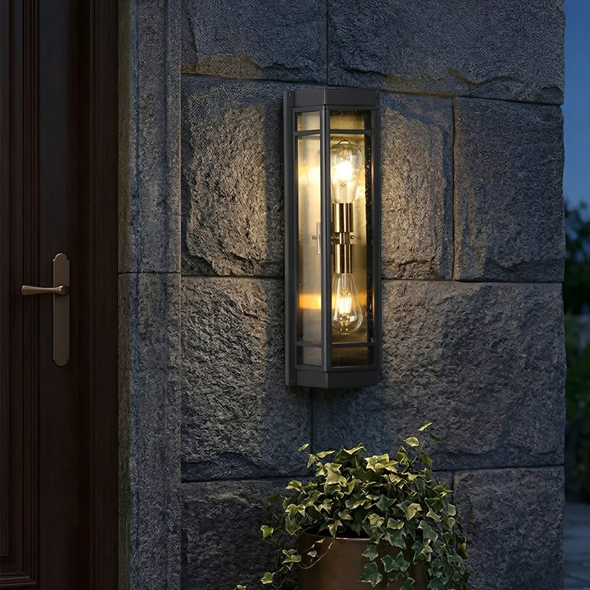 Modern Waterproof Triangle Tiered Bulbs Outdoor LED Porch Wall Lights - Flyachilles