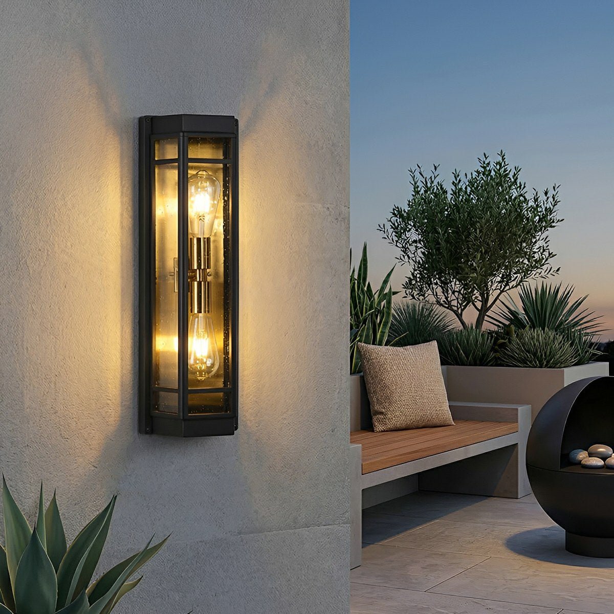 Modern Waterproof Triangle Tiered Bulbs Outdoor LED Porch Wall Lights - Flyachilles