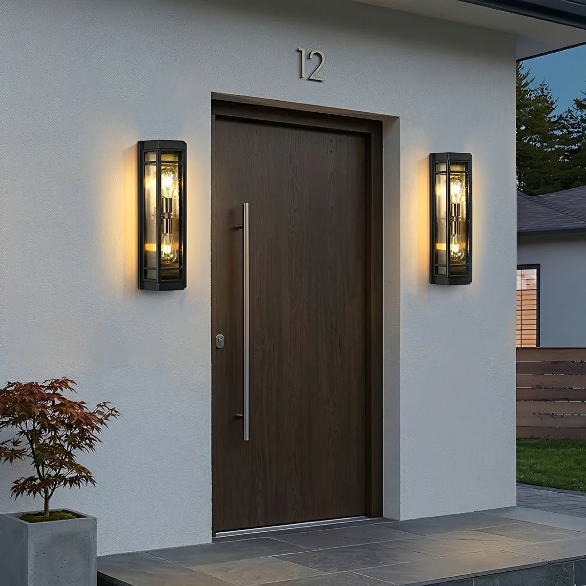 Modern Waterproof Triangle Tiered Bulbs Outdoor LED Porch Wall Lights - Flyachilles